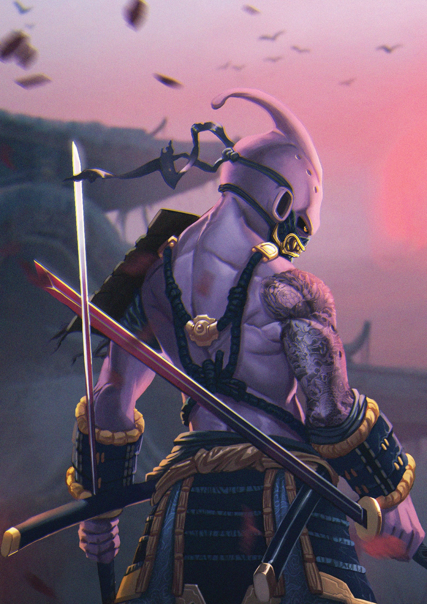 Samurai DBZ - Kid Buu Art Print
